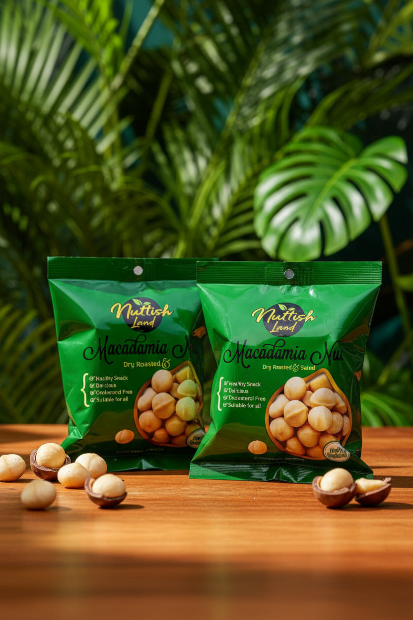 Nuttish Land Roasted & Salted Macadamia Nuts - 2-Pack, 3.51 Oz bag