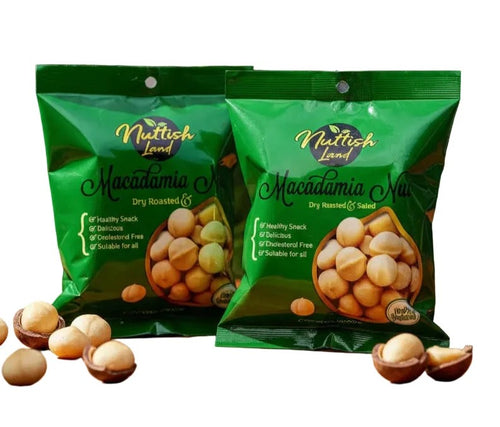 Nuttish Land Roasted & Salted Macadamia Nuts - 2-Pack, 3.51 Oz bag